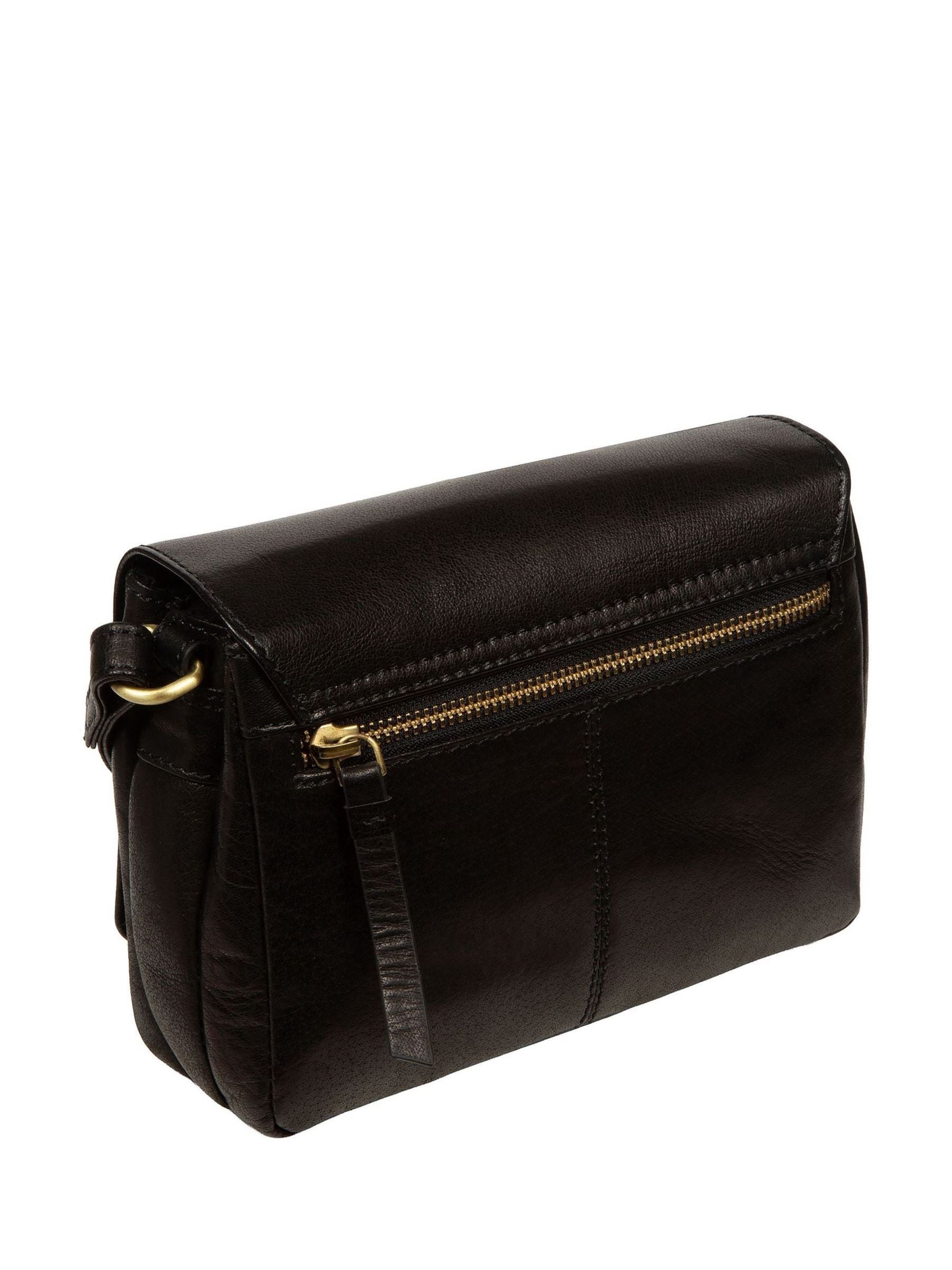 Conkca Cosima cross-body bag in black leather, imported from the UK