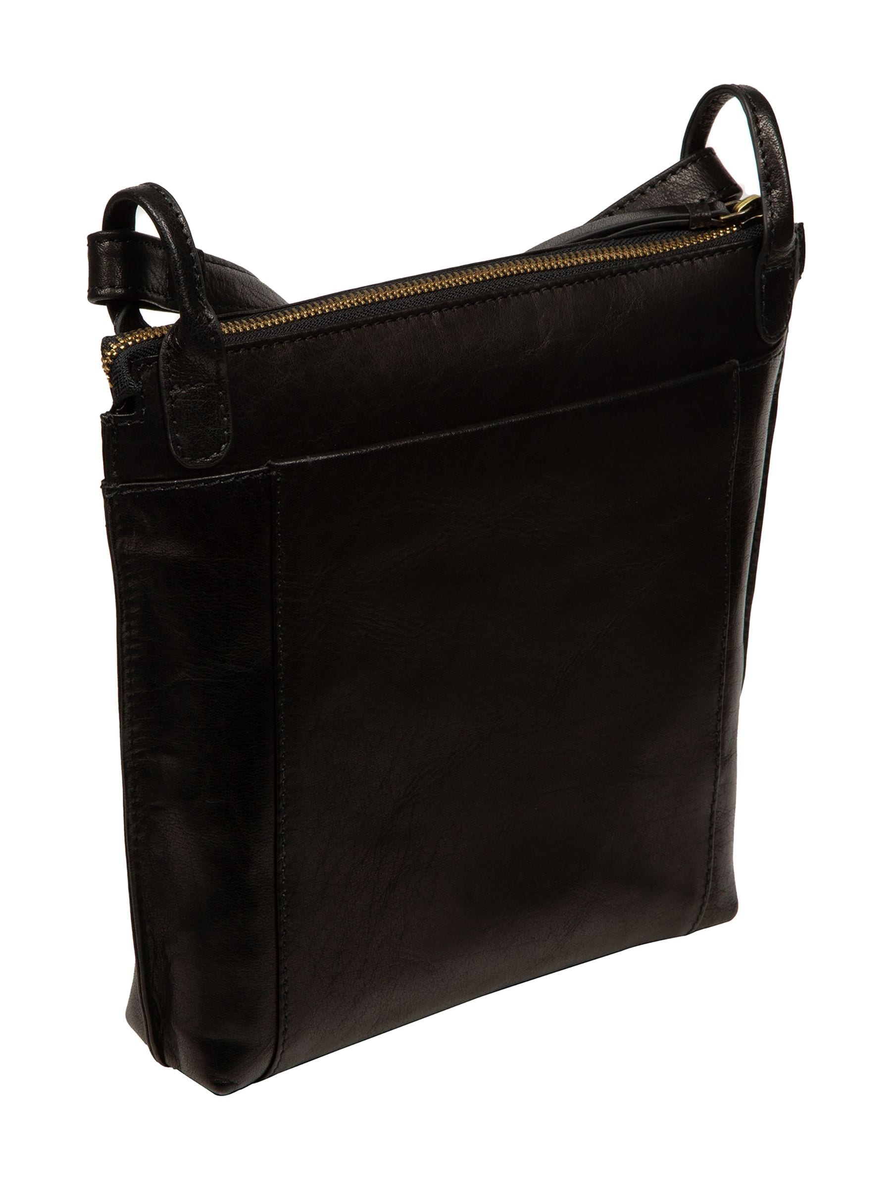 Conkca Zarro black leather shoulder bag (British brand)