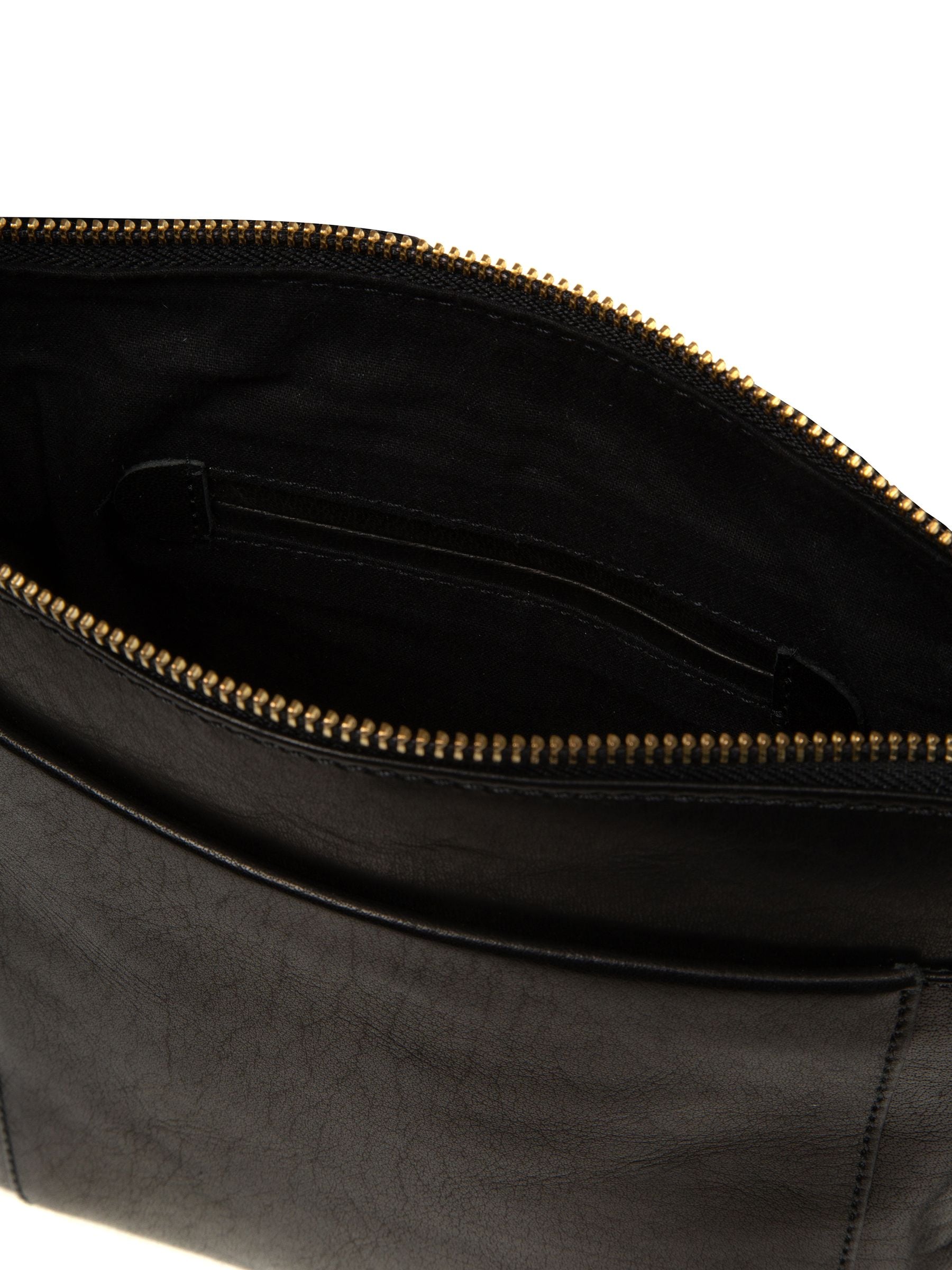 Conkca Zarro black leather shoulder bag (British brand)