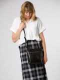 Conkca Zarro black leather shoulder bag (British brand)