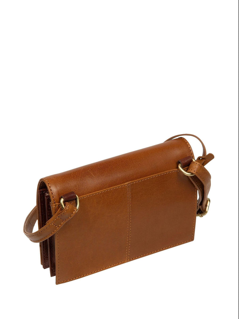 Conkca Brown Fleur Leather Cross-Body Bag