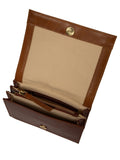 Conkca Brown Fleur Leather Cross-Body Bag