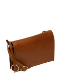 Conkca Brown Fleur Leather Cross-Body Bag