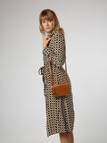 Conkca Brown Fleur Leather Cross-Body Bag