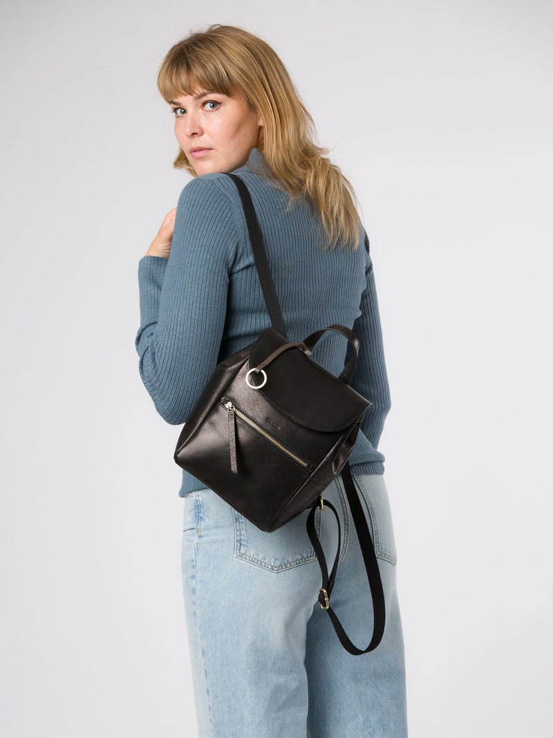 Conkca Black Belle leather backpack, UK version