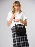 Conkca Gia black leather cross-body bag - British product