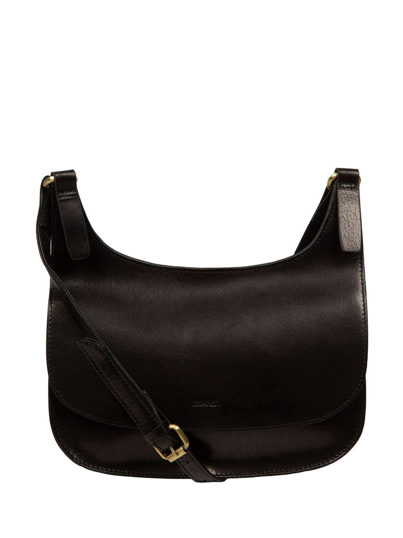 Conkca Gia black leather cross-body bag - British product
