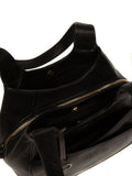 Conkca black Vesper leather handbag with brass fittings (British brand)