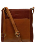Conkca Marissa cross-body bag brown leather, imported from the UK