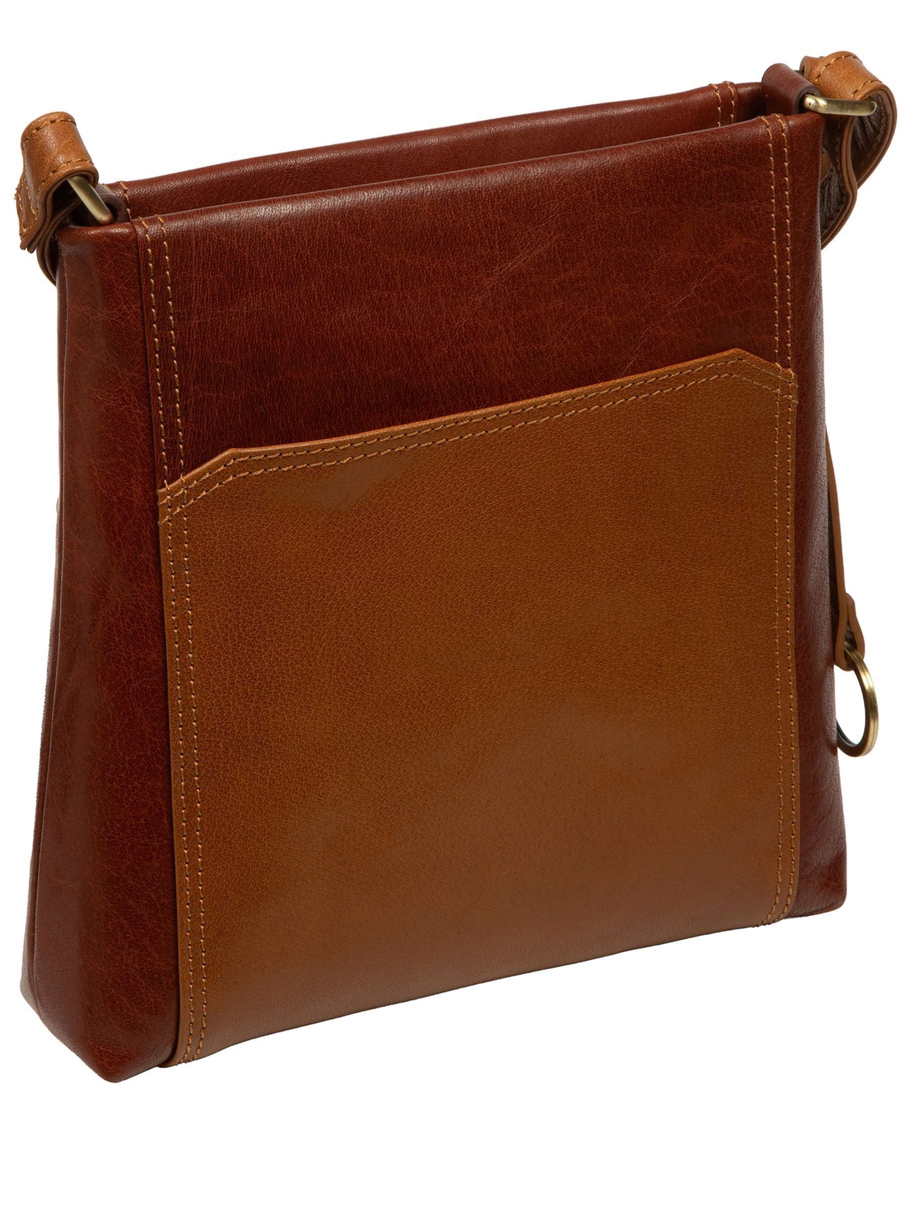 Conkca Marissa cross-body bag brown leather, imported from the UK