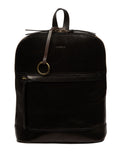 Conkca Black Violetta leather backpack 30cm, imported from the UK