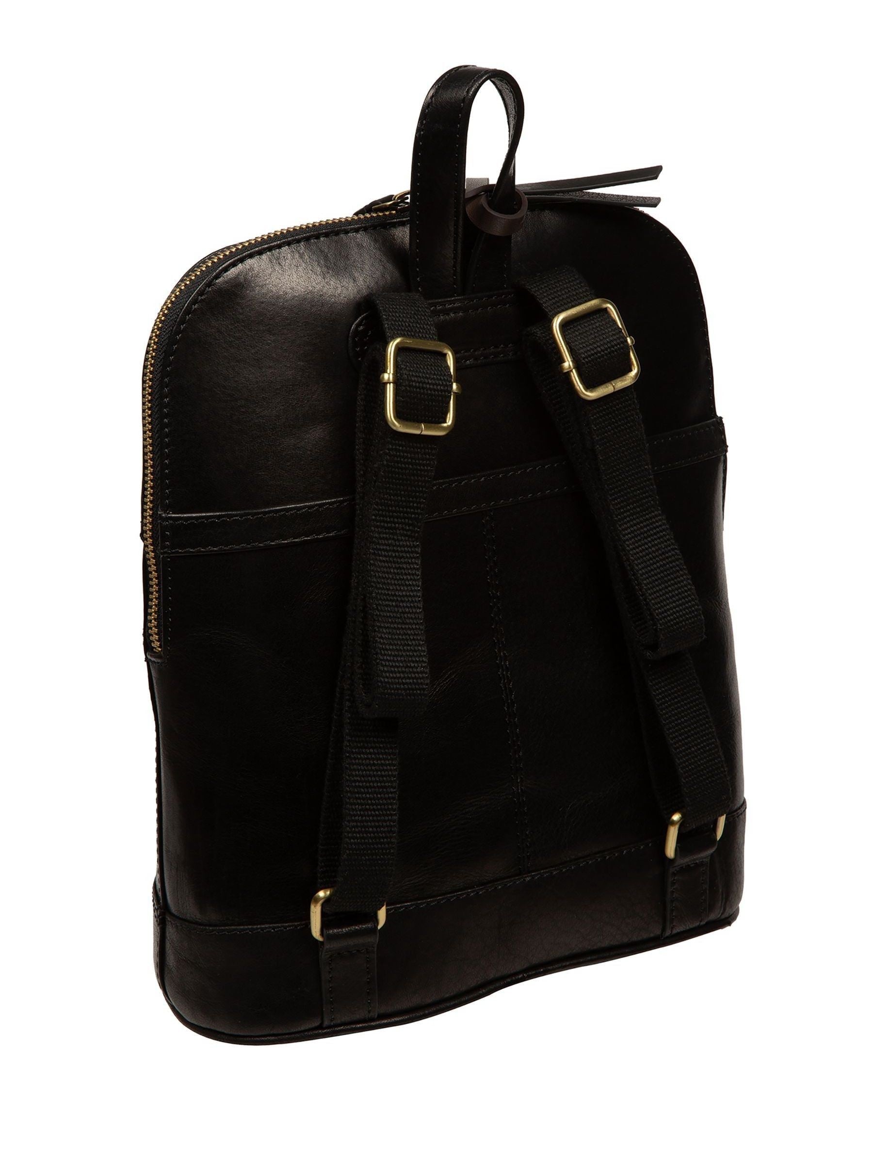 Conkca Black Violetta leather backpack 30cm, imported from the UK