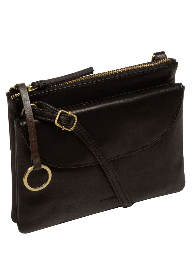 Conkca Black Marietta leather cross-body bag, UK version
