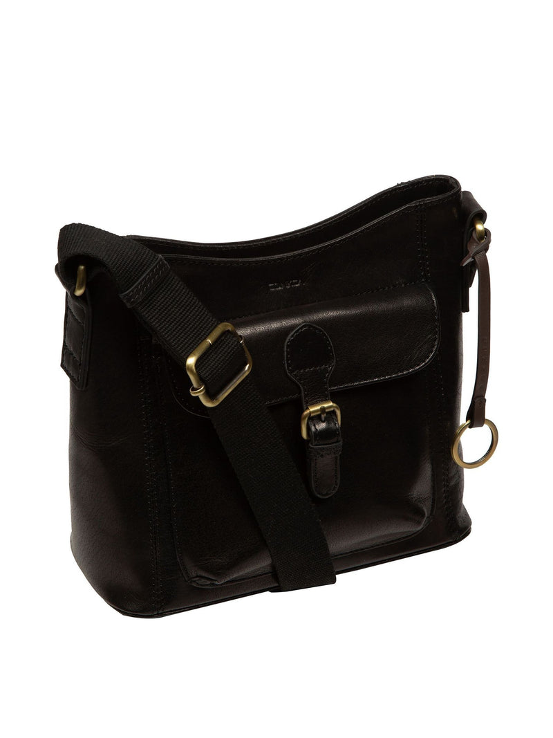 Conkca black Clementine leather cross-body bag, UK version