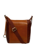 Conkca multi-toned brown leather shoulder bag with adjustable strap, UK version