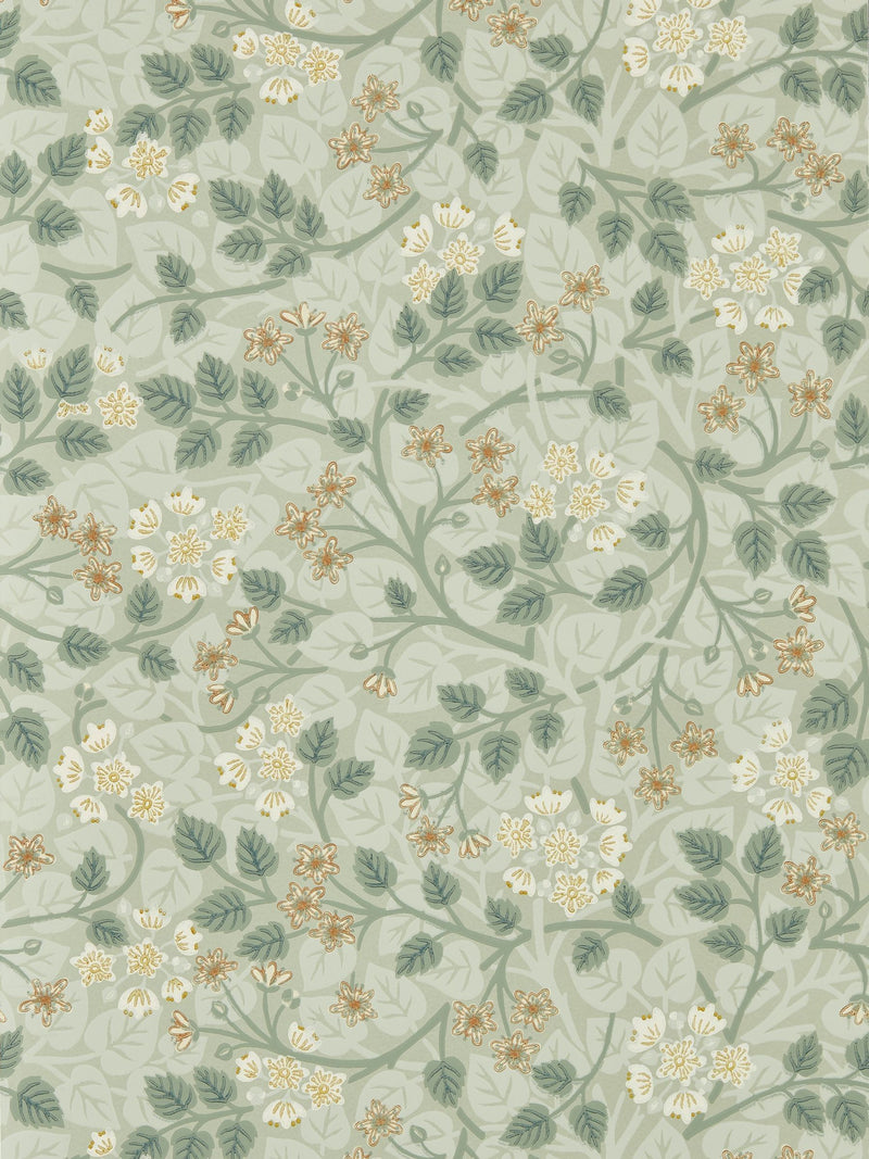 Sanderson Nymph Highgrove wallpaper Silver Lime 10M, imported from the UK