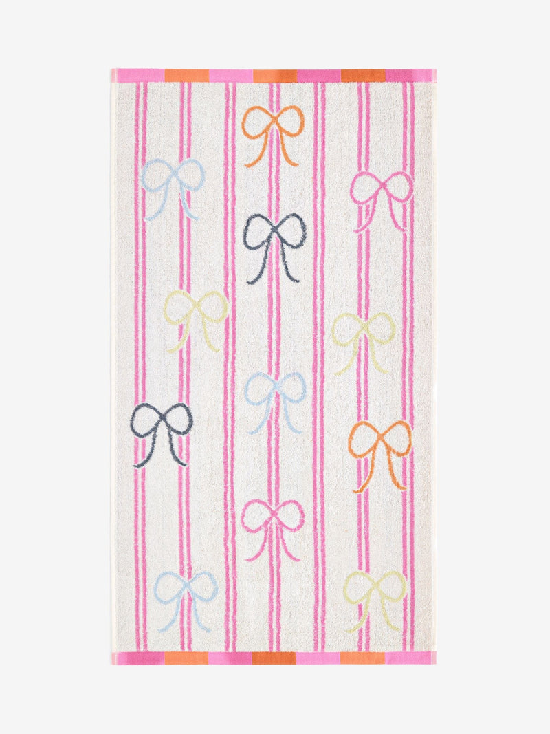 Multi striped bow towel (British brand)