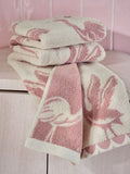 Pink Flamingo towel with sparkle detail hand and bath sizes - British product