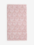 Pink Bow 100% cotton hand and bath towel, imported from the UK