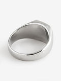 Stainless steel signet ring silver tone, imported from the UK