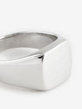 Stainless steel signet ring silver tone, imported from the UK