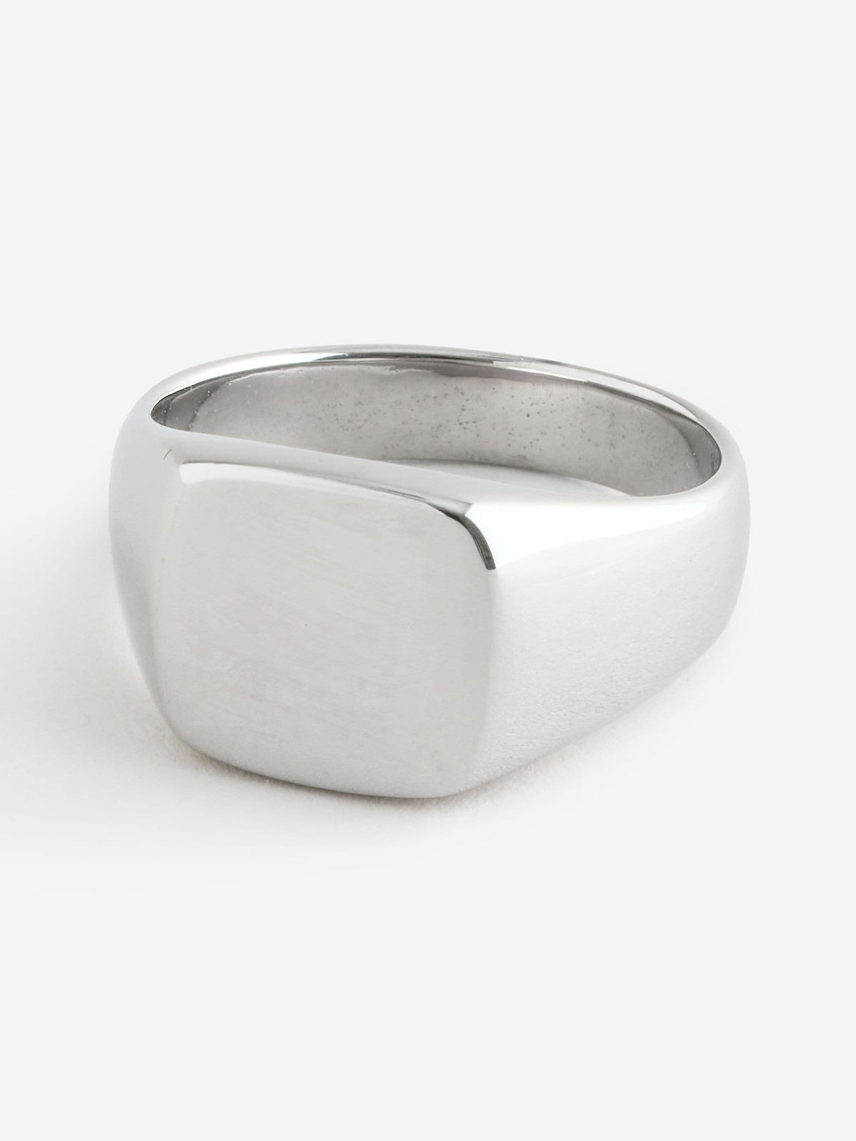 Stainless steel signet ring silver tone, imported from the UK