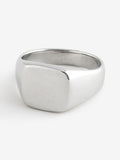 Stainless steel signet ring silver tone, imported from the UK