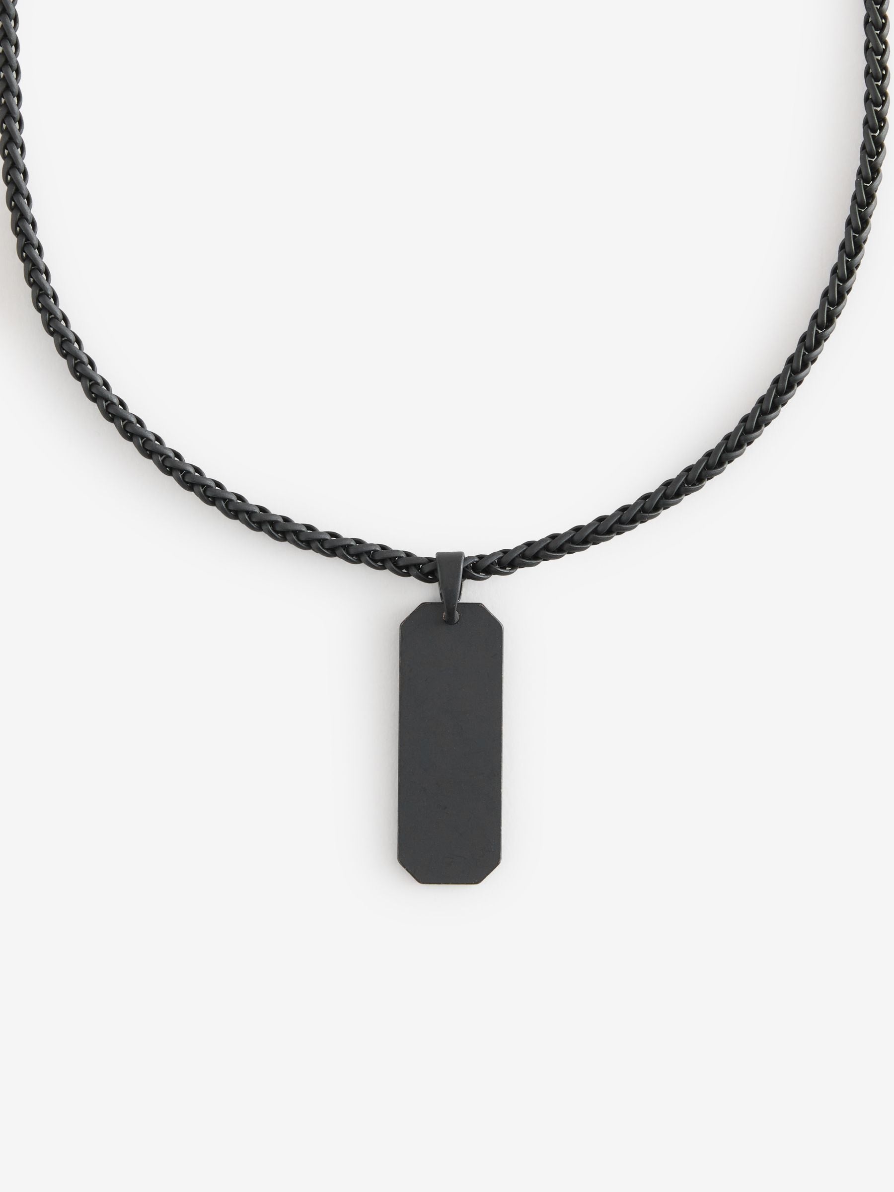 Dog tag pendant black iron necklace, UK version
