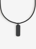 Dog tag pendant black iron necklace, UK version