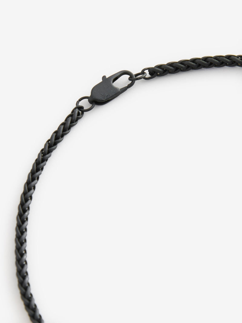Dog tag pendant black iron necklace, UK version