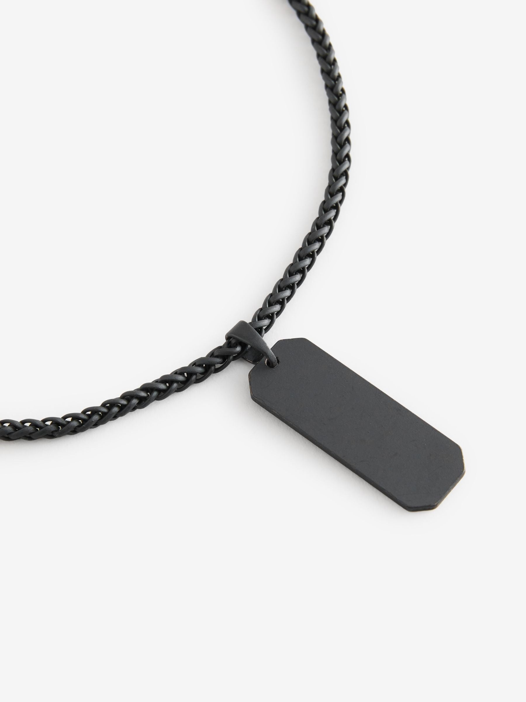 Dog tag pendant black iron necklace, UK version
