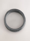Black rope detail band ring made from zinc - British product