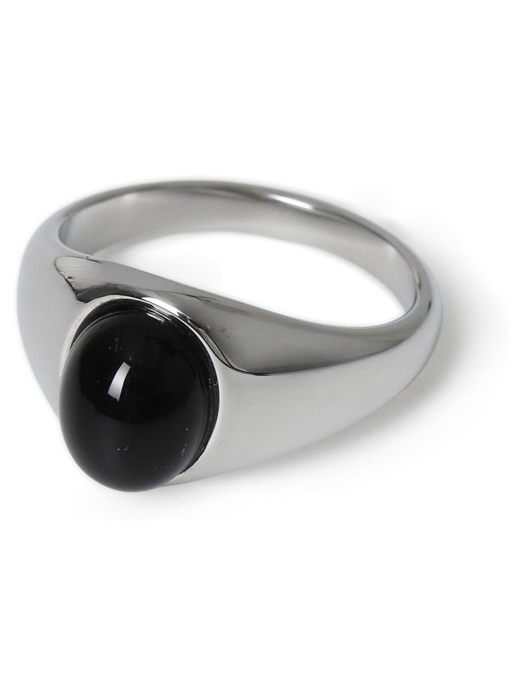 Stainless steel enamel ring silver tone - British product