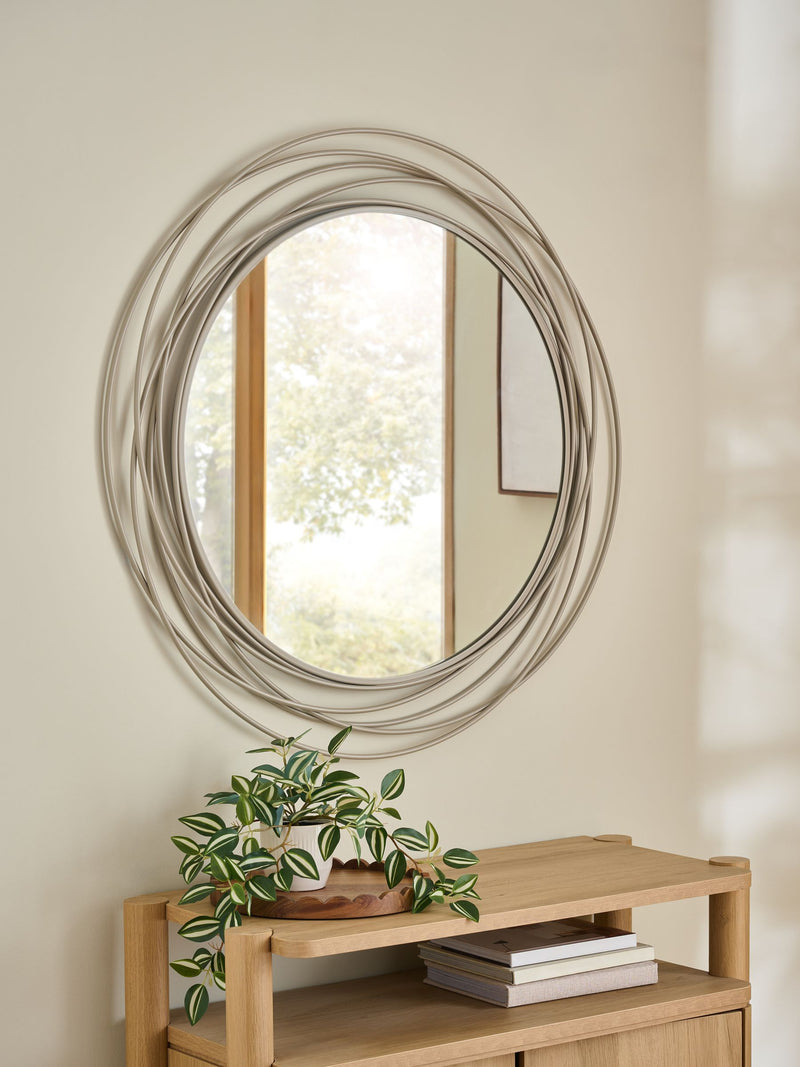 Silver Wire 90cm Wall Mirror