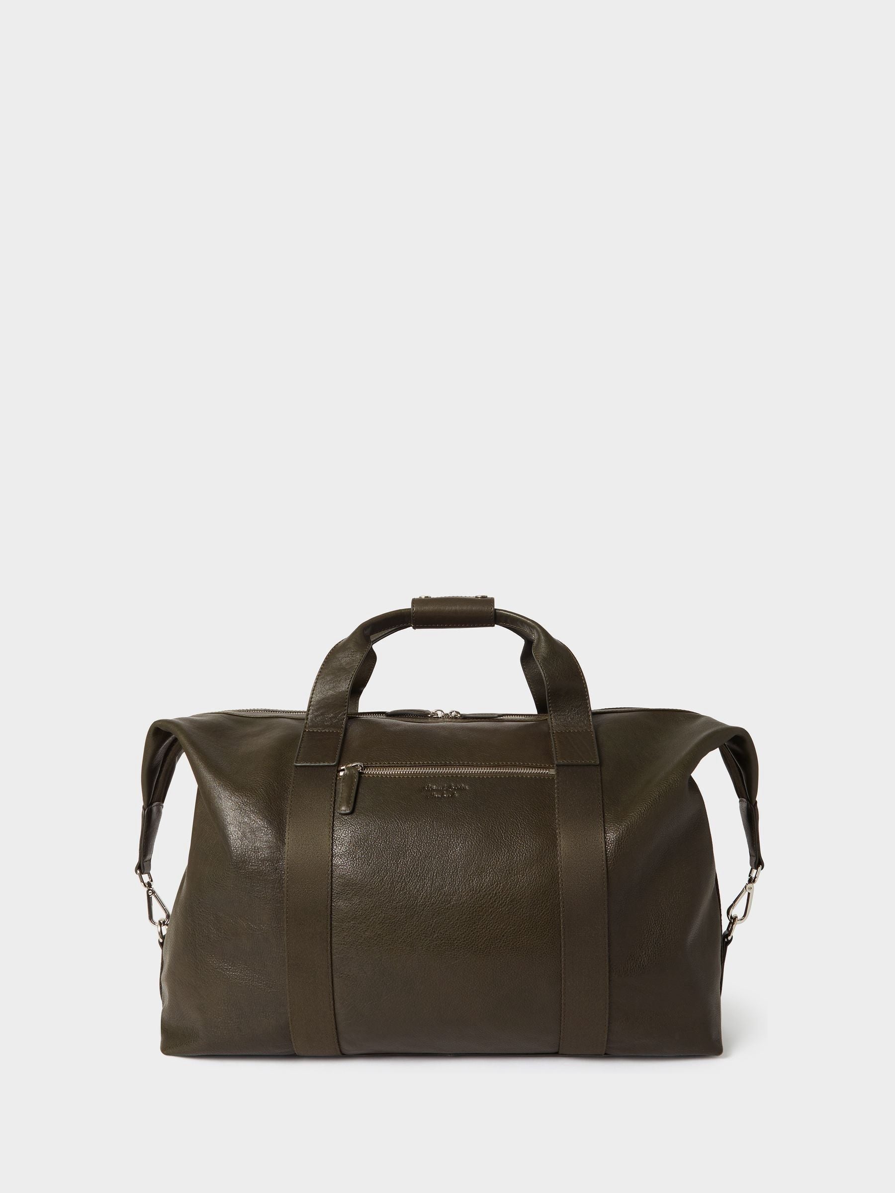 Osprey London green cognac vintage leather weekend bag, UK version
