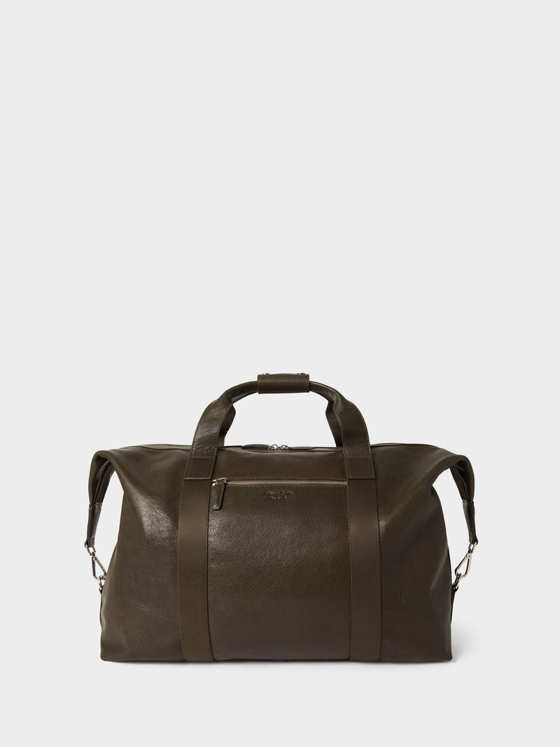 Osprey London green cognac vintage leather weekend bag, UK version