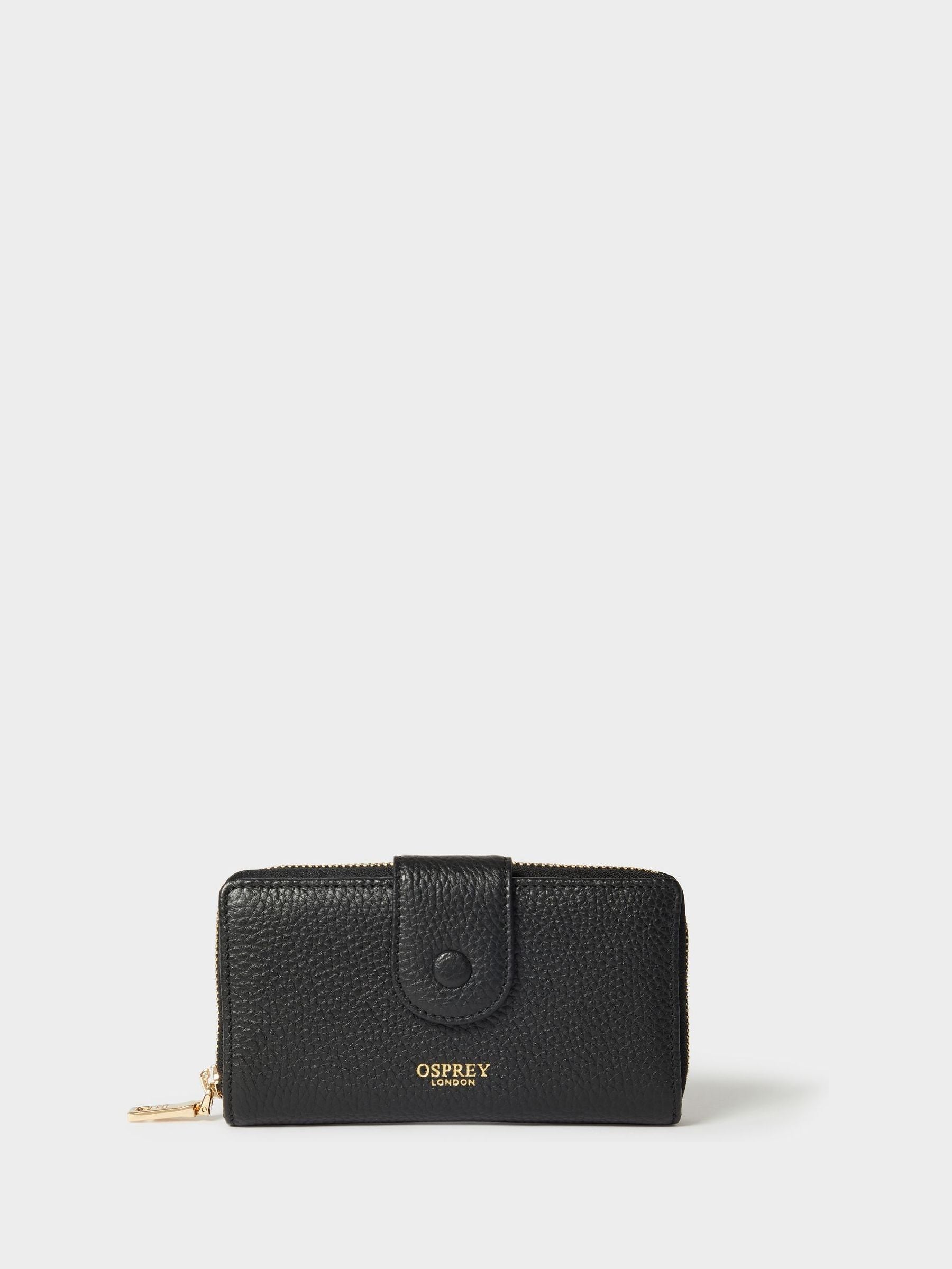 Osprey London black medium leather purse (British brand)