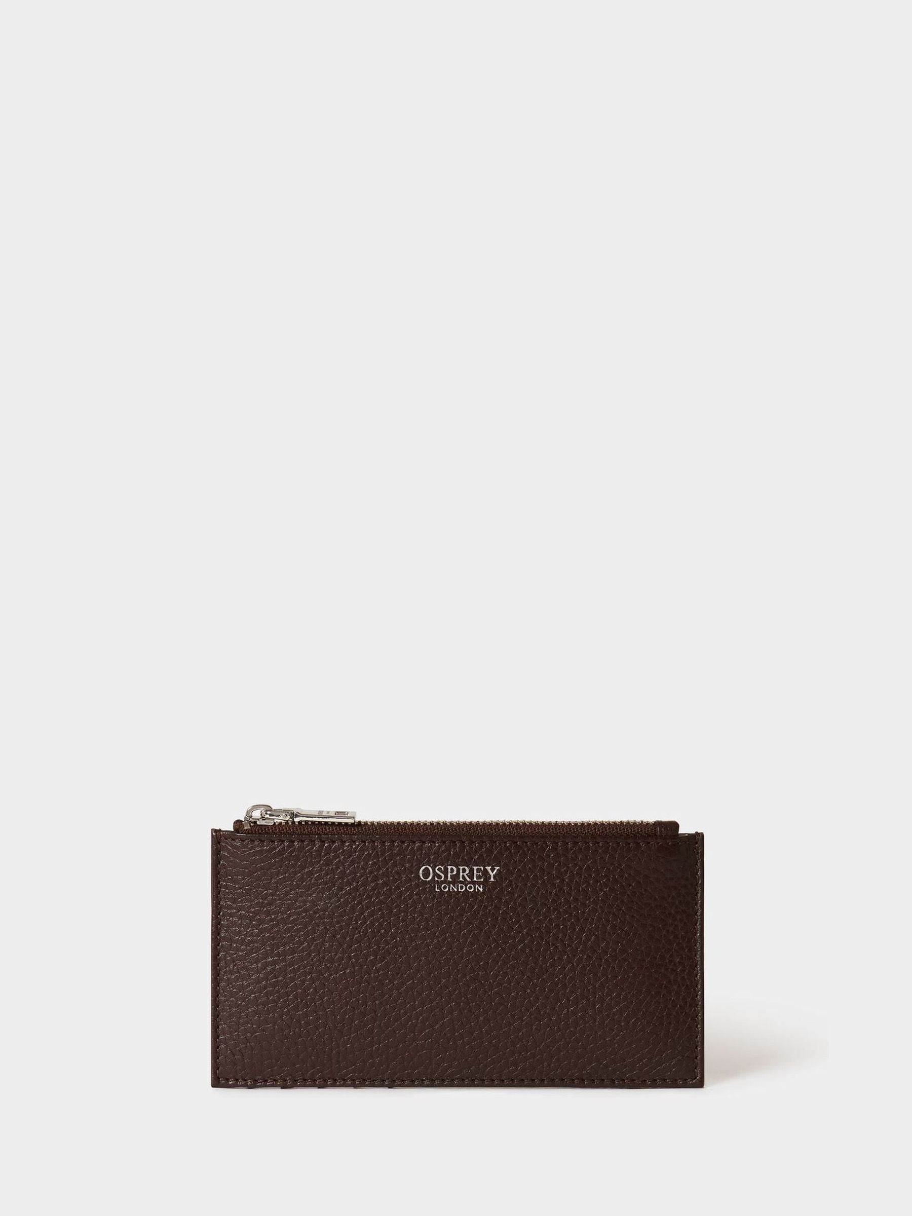 Osprey London brown small leather card pouch (British brand)