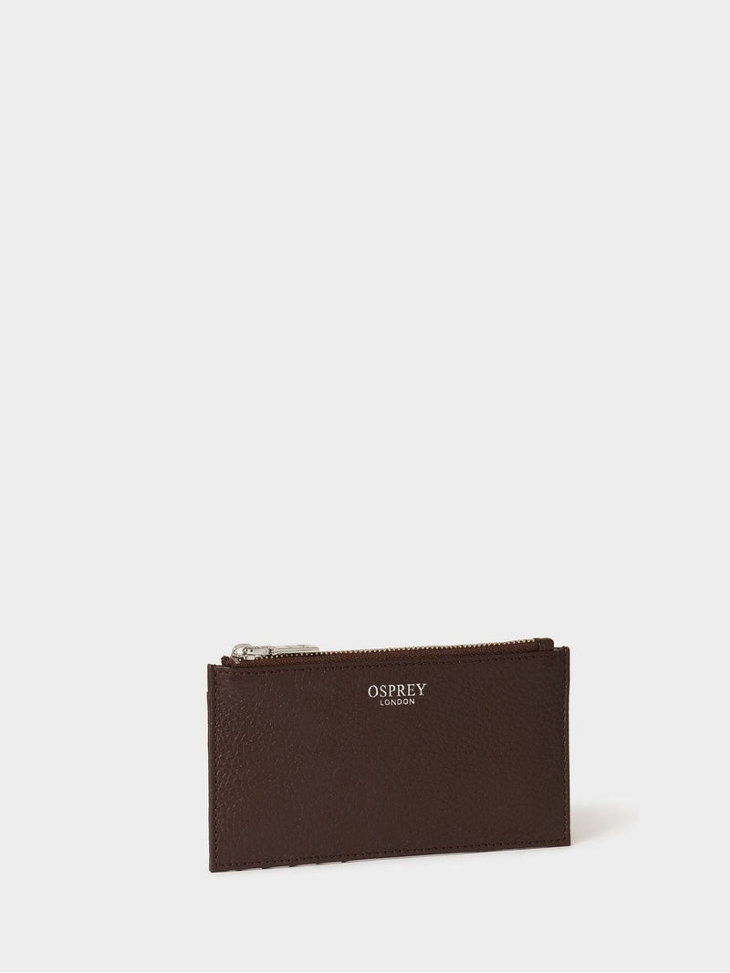 Osprey London brown small leather card pouch (British brand)