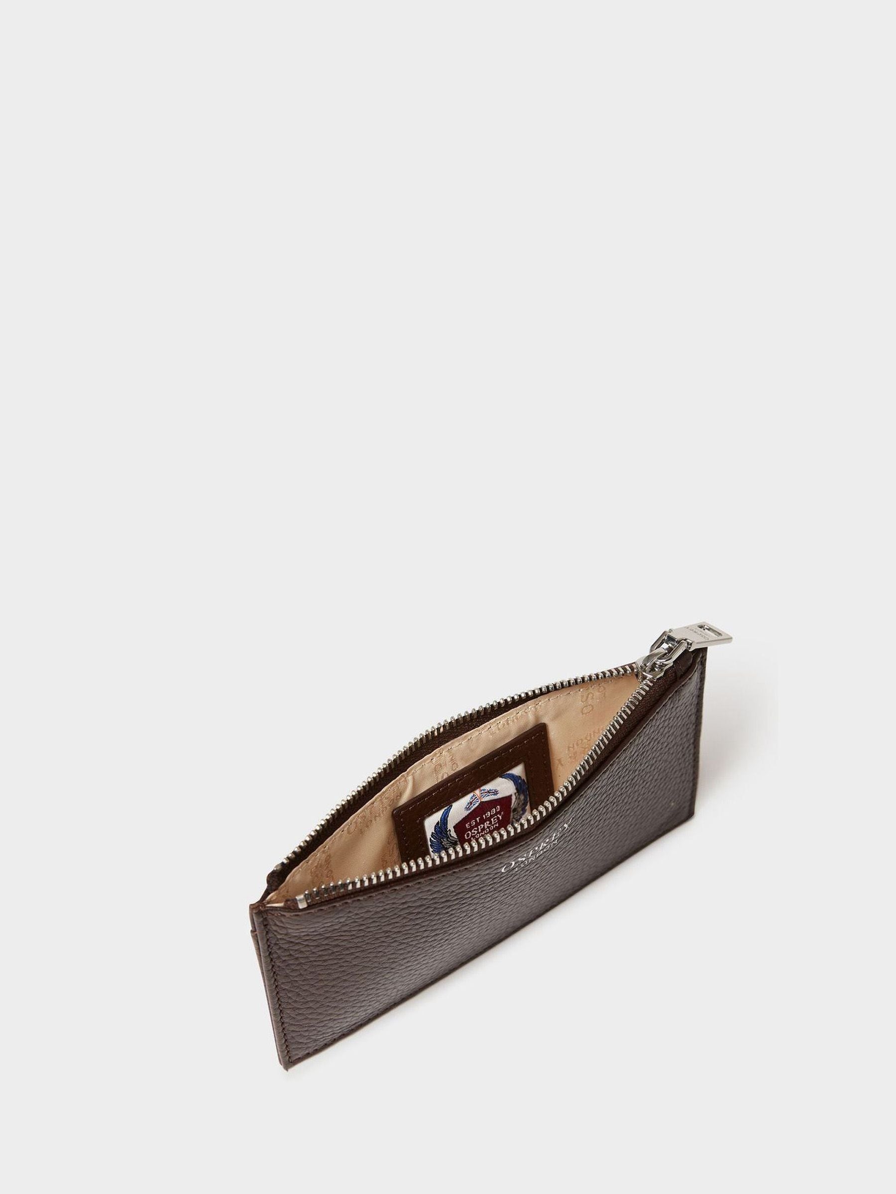 Osprey London brown small leather card pouch (British brand)