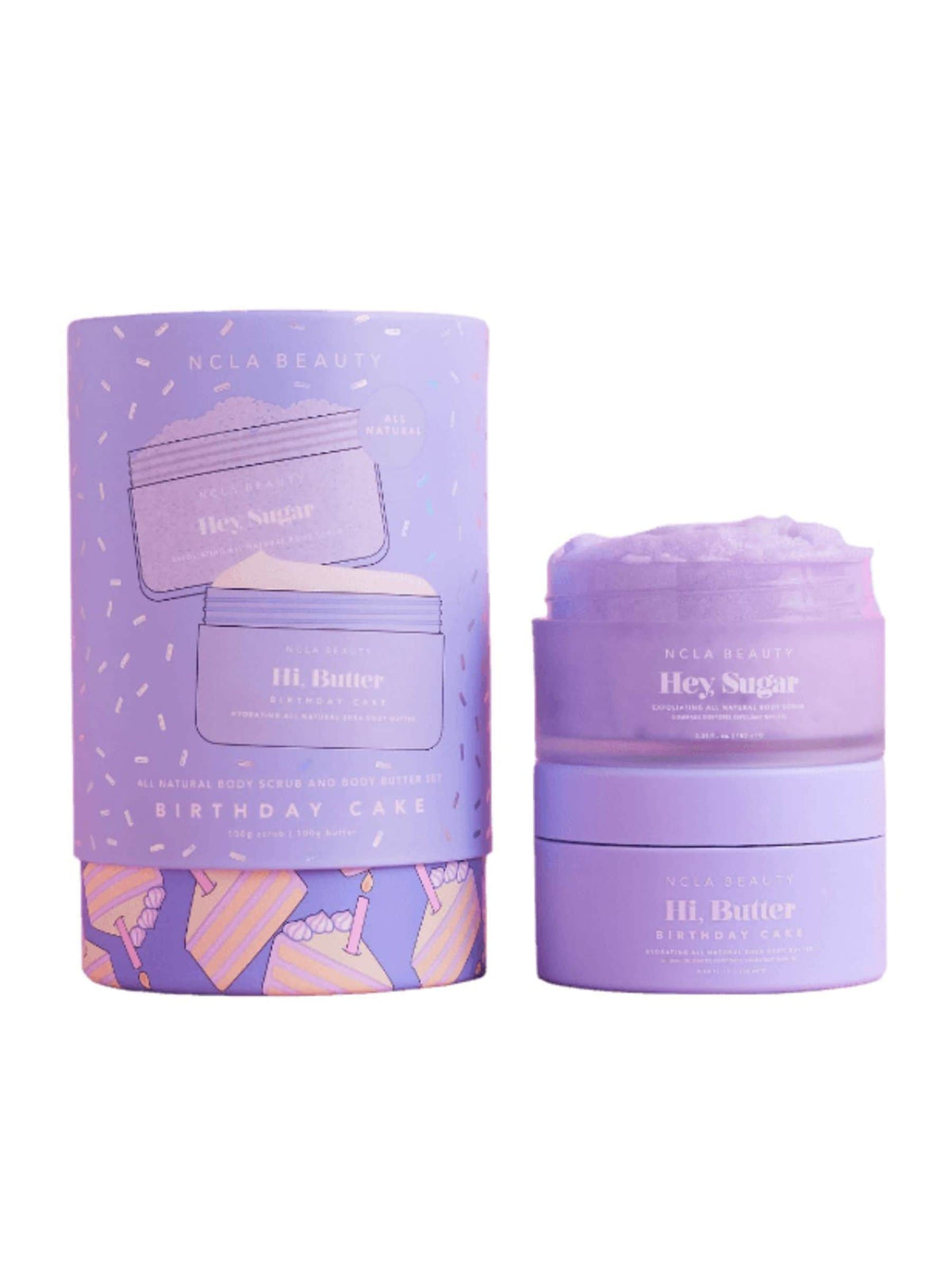 NCLA Beauty All Natural Birthday Cake Body Scrub and Body Butter Set
