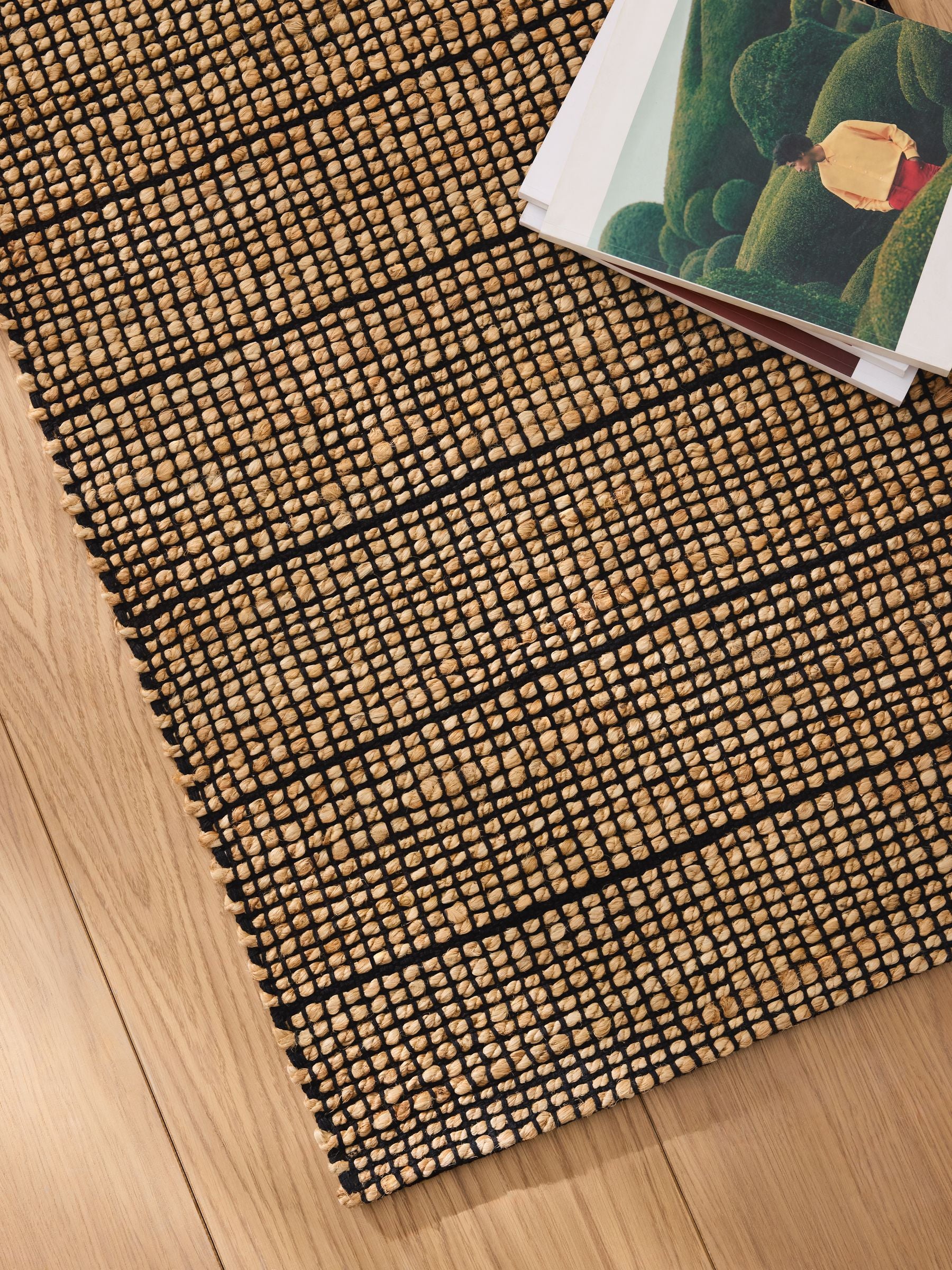 MADE.COM Black Hurley woven jute runner rug (British brand)