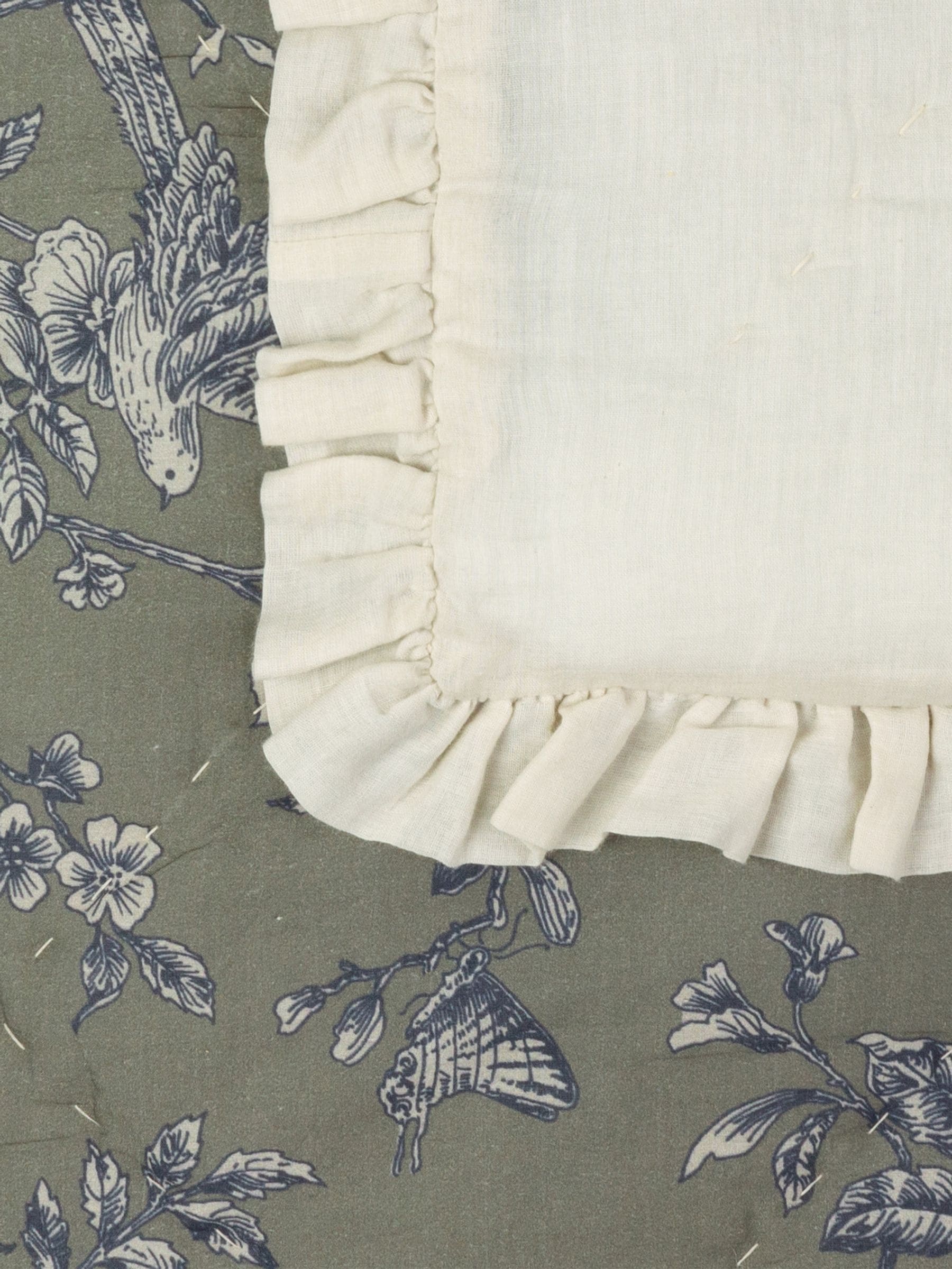 Wylder Moss Hermione floral quilted ruffle bedspread, British brand