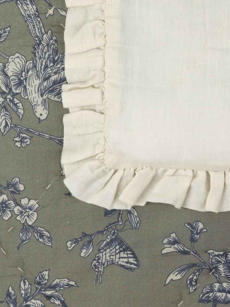 Wylder Moss Hermione floral quilted ruffle bedspread, British brand