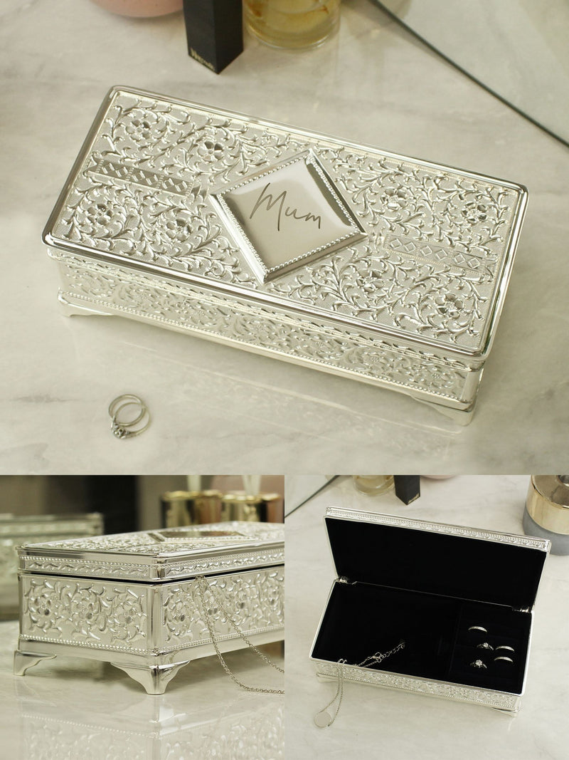PMC antique silver plated jewellery box, imported from the UK