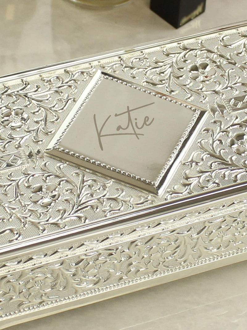 PMC antique silver plated jewellery box, imported from the UK