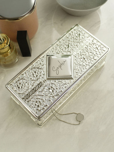 Next Personalised Antique Silver Plated Jewellery Box by PMC- Buy online at McGrocer