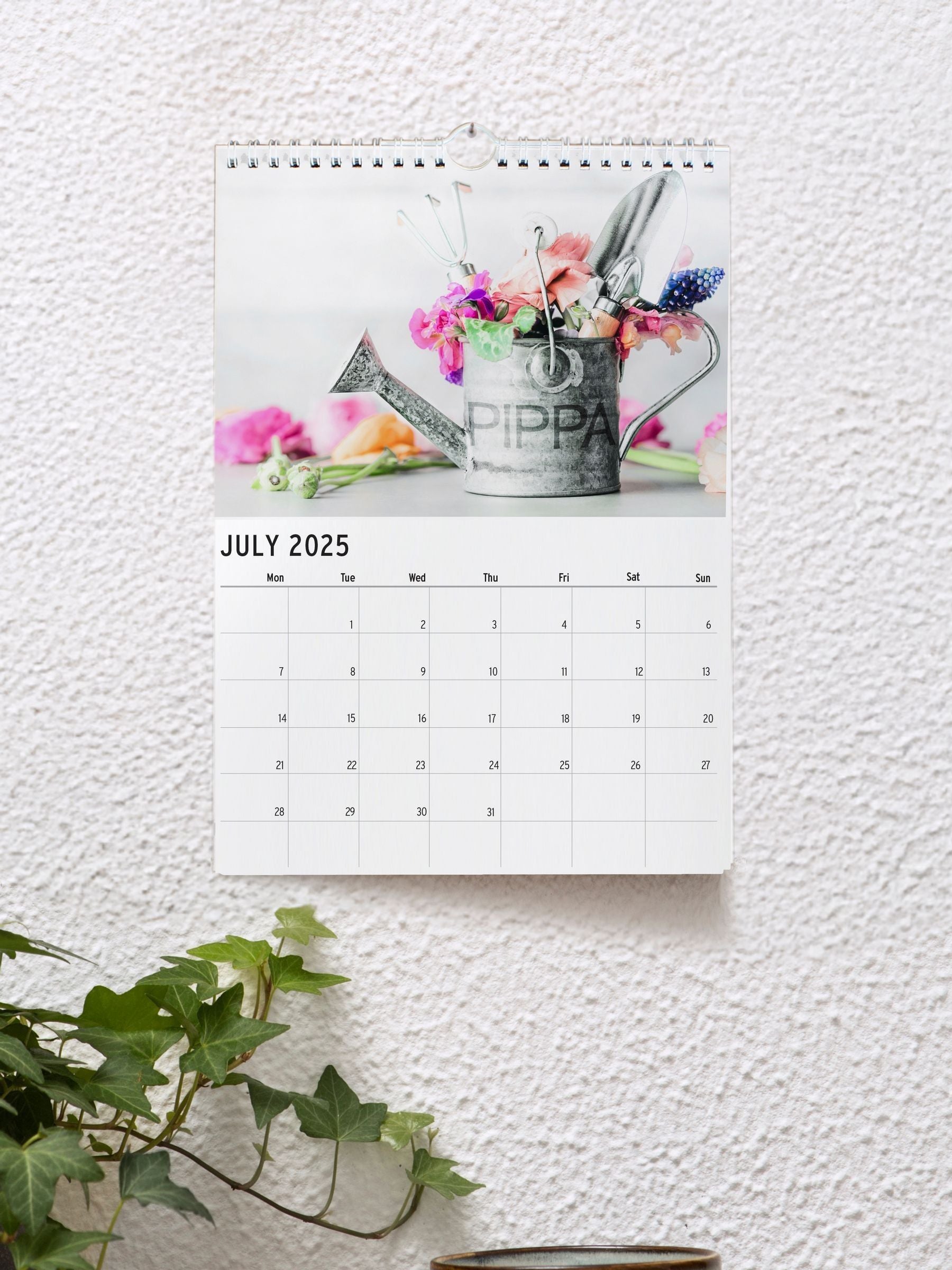 PMC personalised A4 gardening calendar, UK version