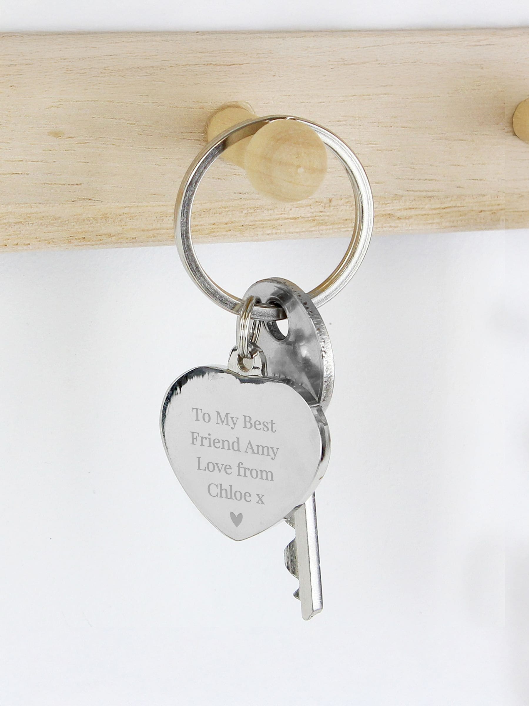 PMC diamante heart keyring personalised - British product