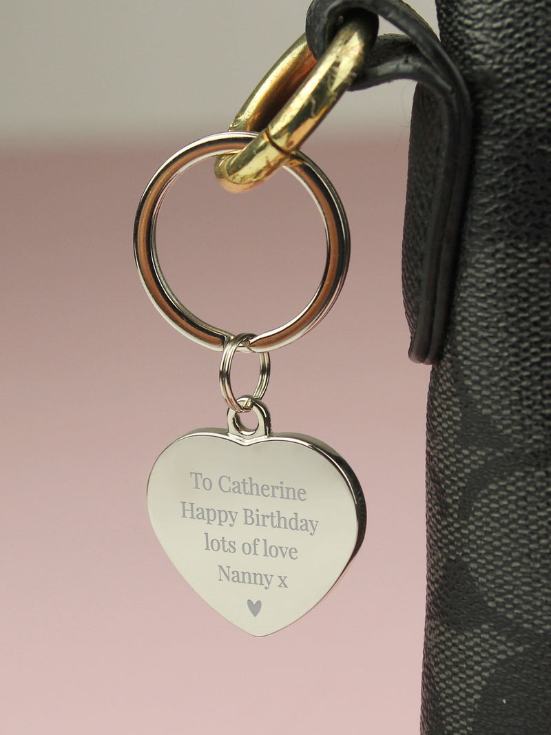 PMC diamante heart keyring personalised - British product